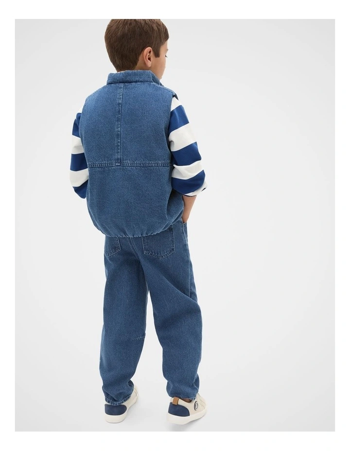 Washed Denim Vest in Indigo image 2