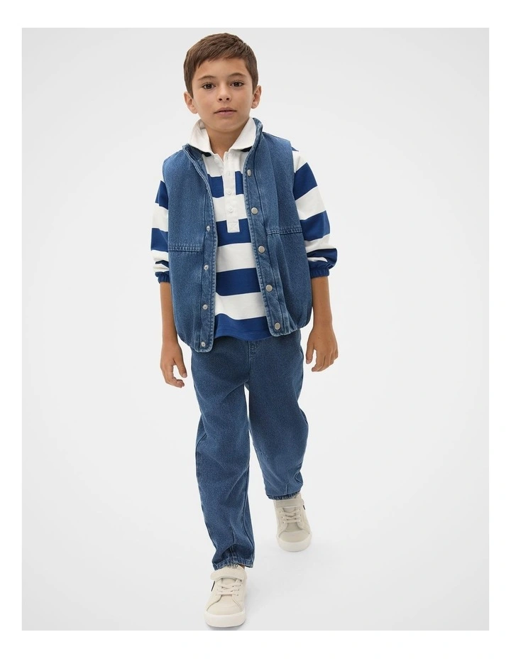 Washed Denim Vest in Indigo image 3