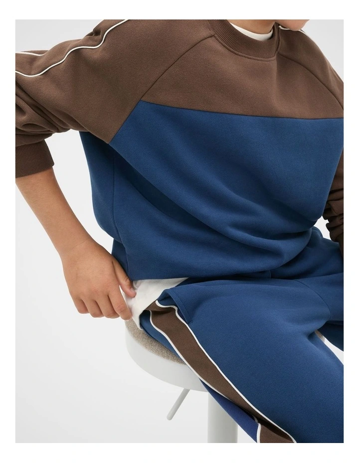 Spliced Sweat Top in Multi image 3