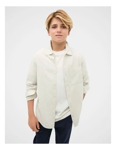 Brushed Shirt in Oat Marle