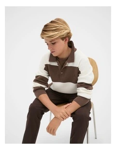 Stripe Rugby Knit in Chocolate