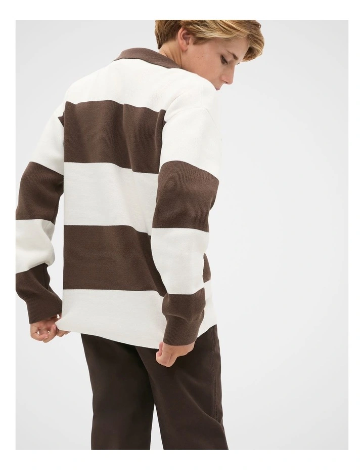 Stripe Rugby Knit in Chocolate image 2