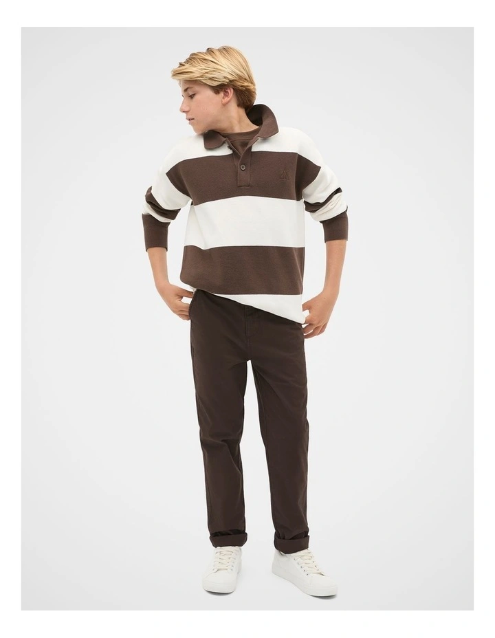 Stripe Rugby Knit in Chocolate image 3