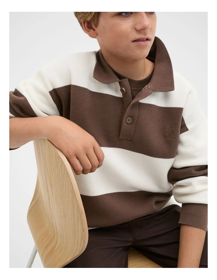 Stripe Rugby Knit in Chocolate image 4