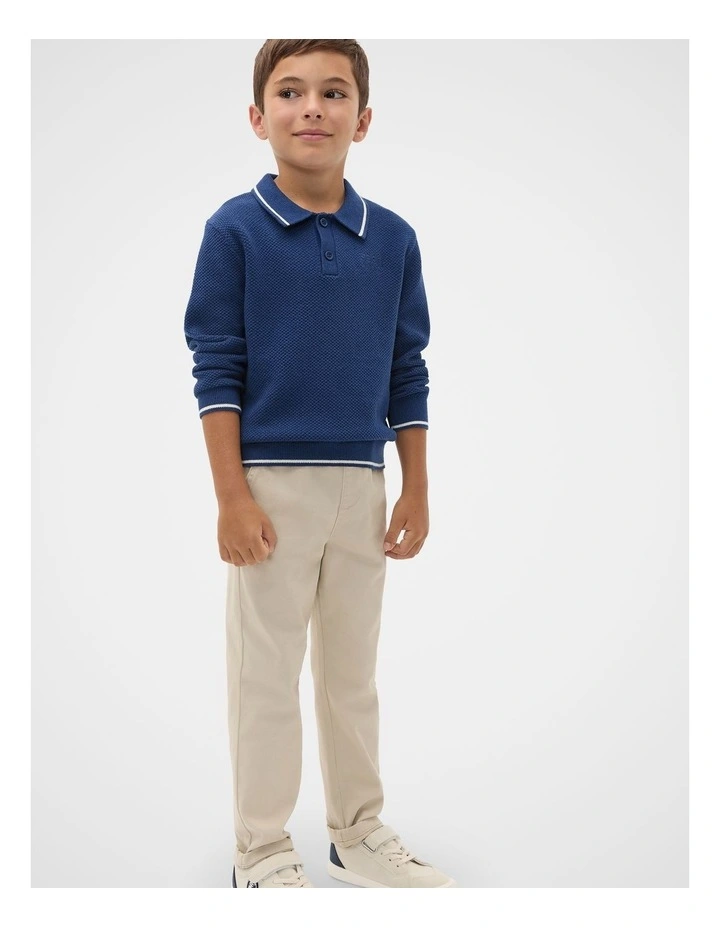 Essential Knit Polo in French Navy image 3