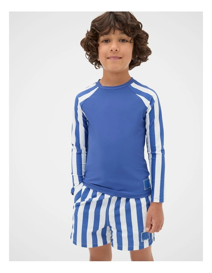 Stripe Rashvest in Retro Blue image 1