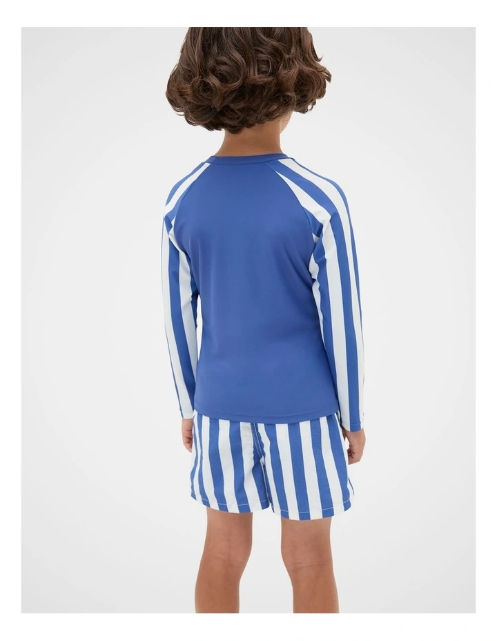 Stripe Rashvest in Retro Blue image 2