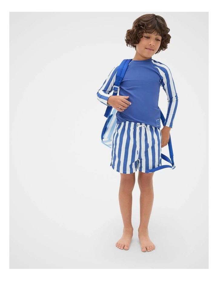 Stripe Rashvest in Retro Blue image 3