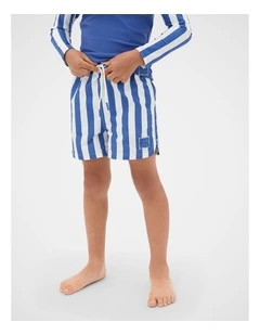 Stripe Boardshort in Retro Blue