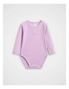 Core Logo Rib Bodysuit in Orchid