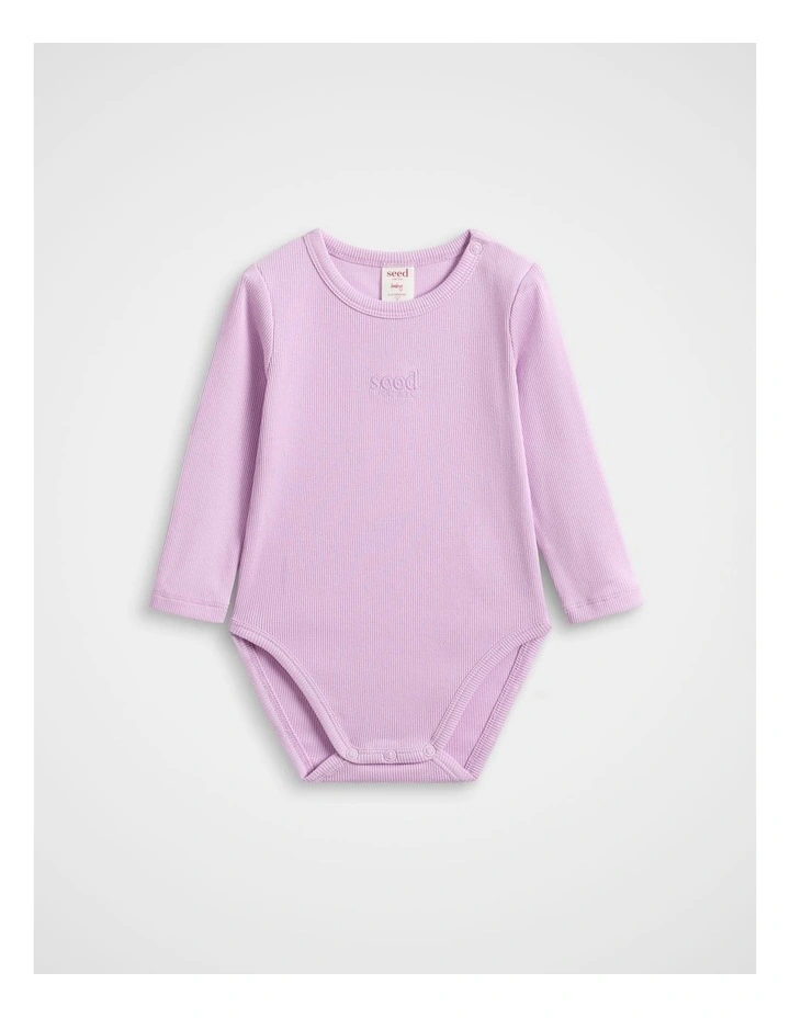 Core Logo Rib Bodysuit in Orchid image 1