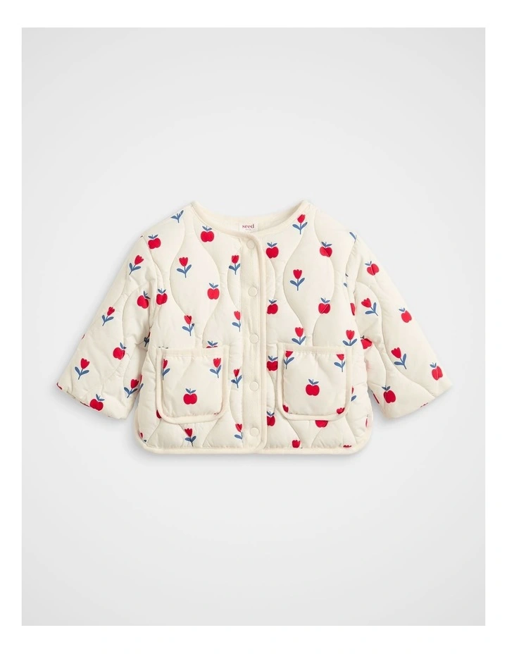 Apple Quilted Jacket in Cream image 1