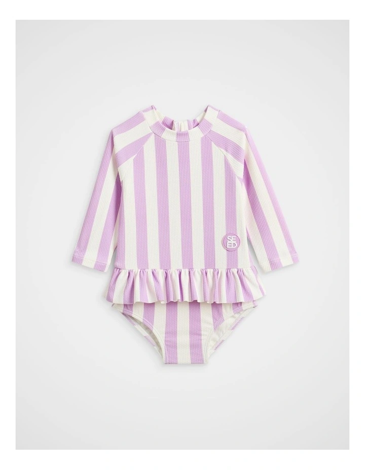 Stripe Rashsuit in Orchid image 1