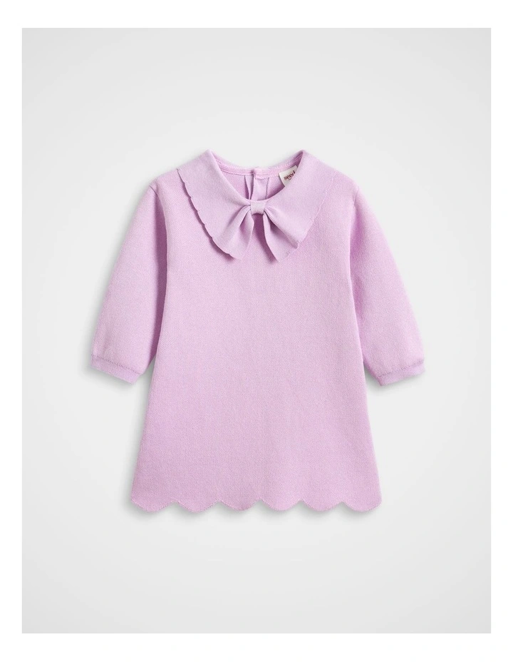 Bow Knit Dress in Orchid image 1