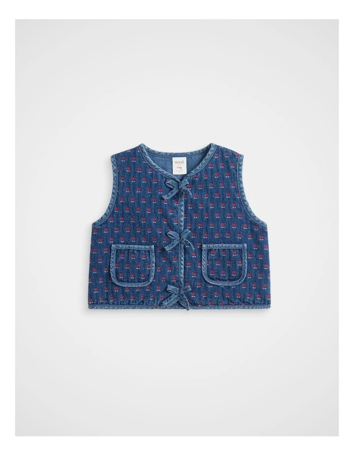 Tulip Denim Vest in Indigo image 1
