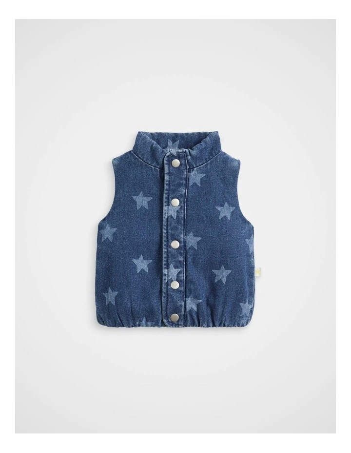 Starry Denim Vest in Indigo image 1