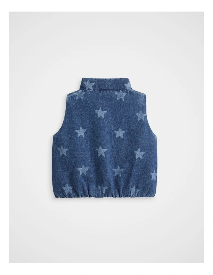 Starry Denim Vest in Indigo image 2
