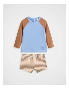 Colourblock Swim Set in Spice