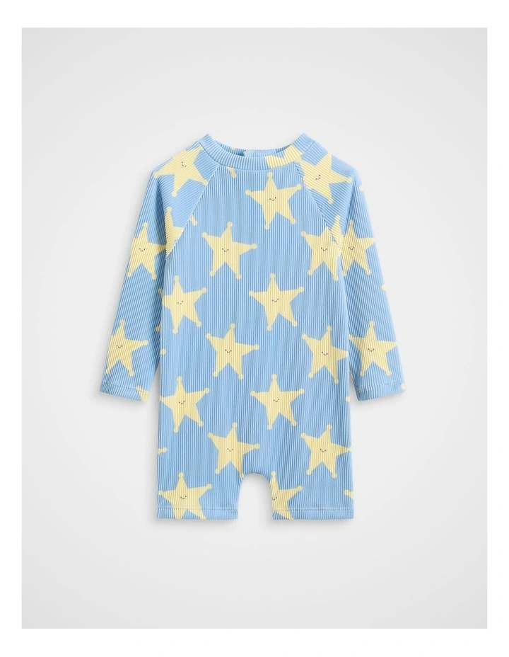 Textured Star Swimsuit in Cloud Blue image 1