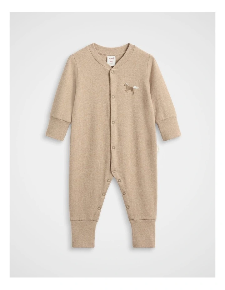 Horse Logo Jumpsuit in Nutmeg Marle image 1