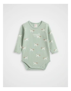 Horse Logo Bodysuit in Sage