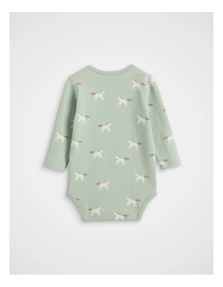 Horse Logo Bodysuit in Sage image 2