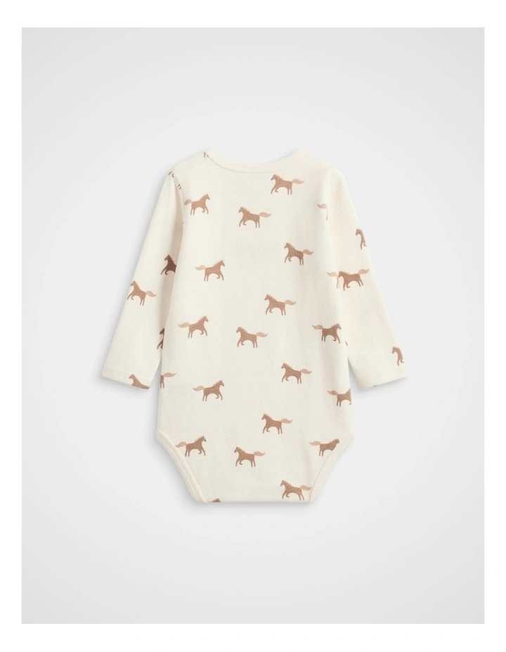 Horse Logo Bodysuit in Classic Cream image 2