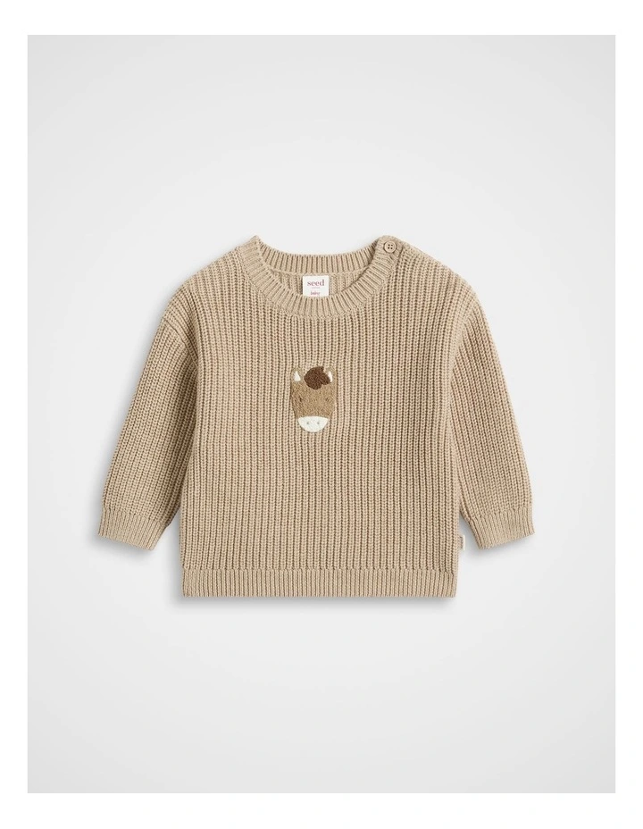 Horse Knit Top in Nutmeg Marle image 1