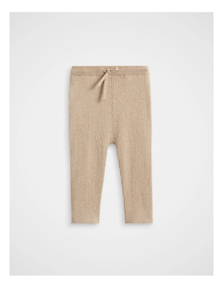 Rib Knit Pant in Nutmeg Marle image 1
