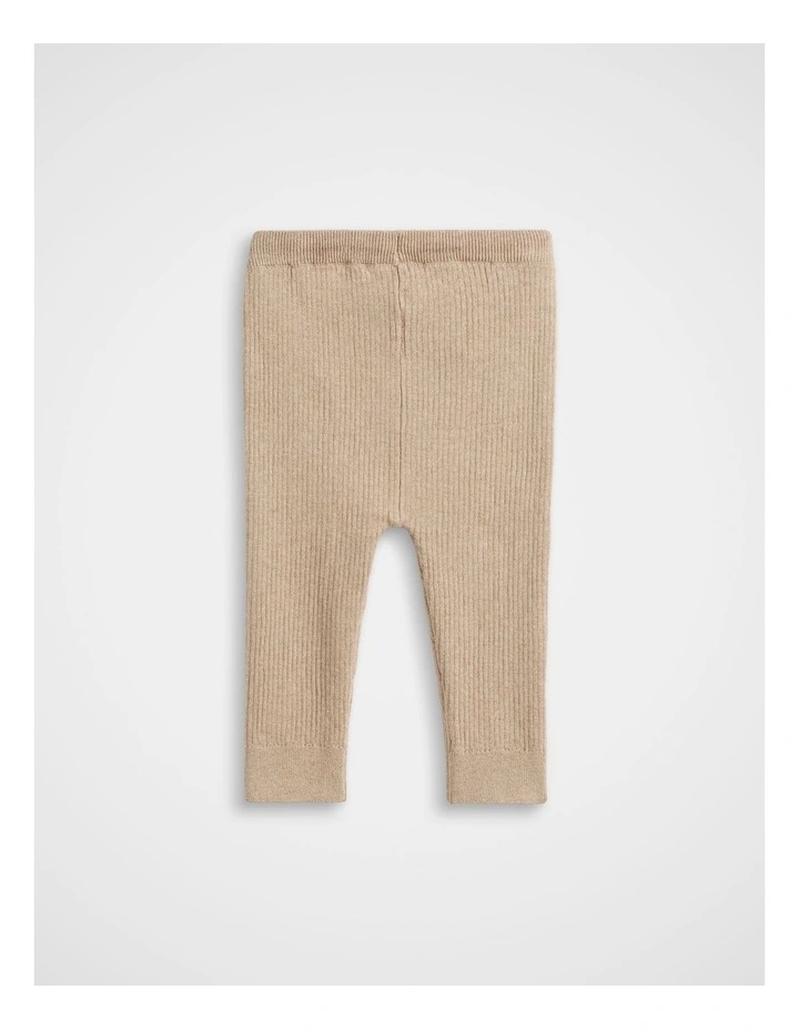 Rib Knit Pant in Nutmeg Marle image 2