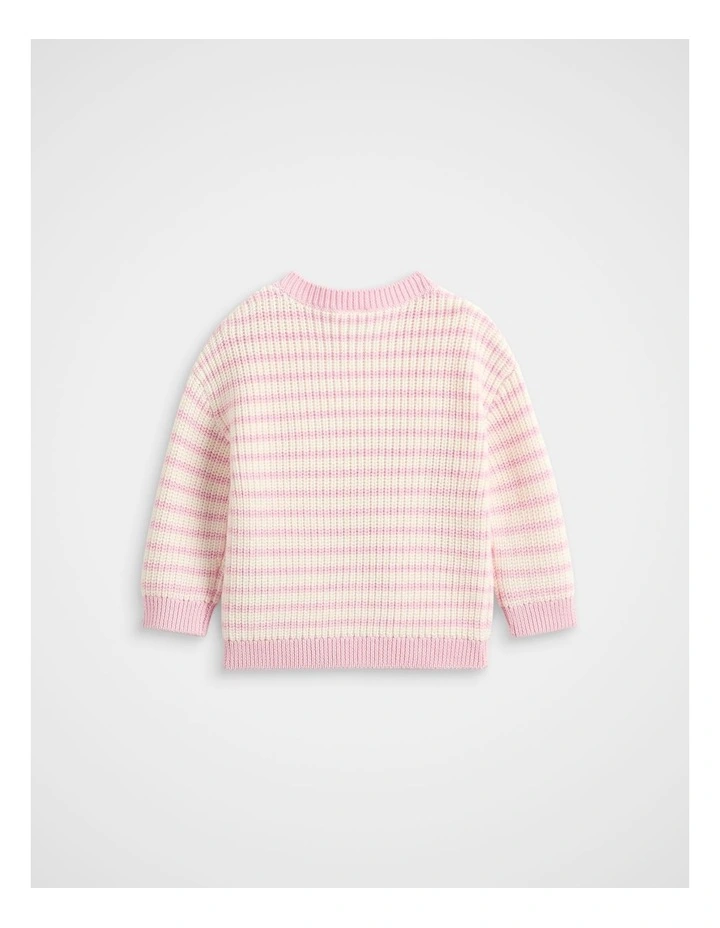 Logo Stripe Knit in Posie Stripe image 2