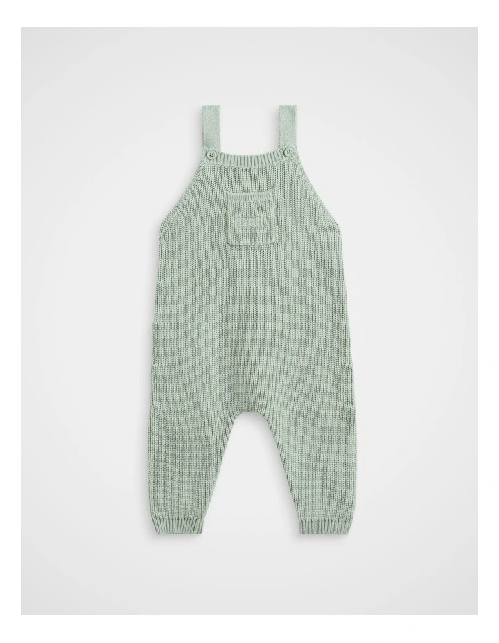 Knit Logo Overall in Sage image 1