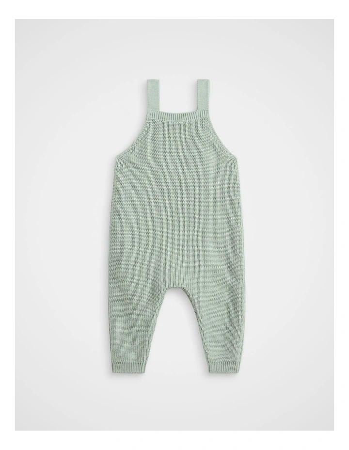 Knit Logo Overall in Sage image 2