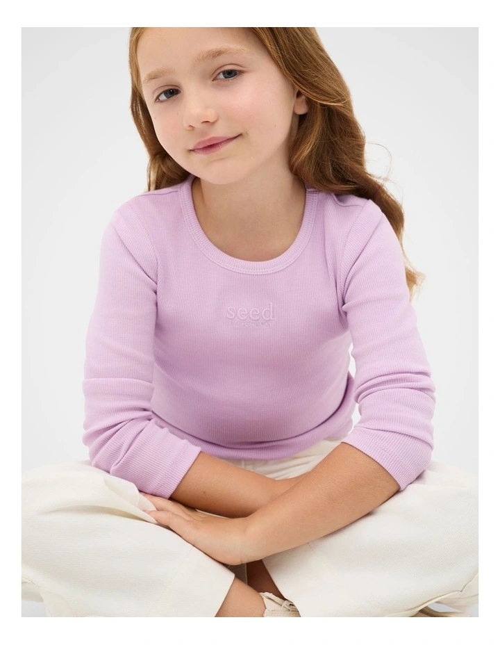 Core Logo Rib Tee in Orchid image 1