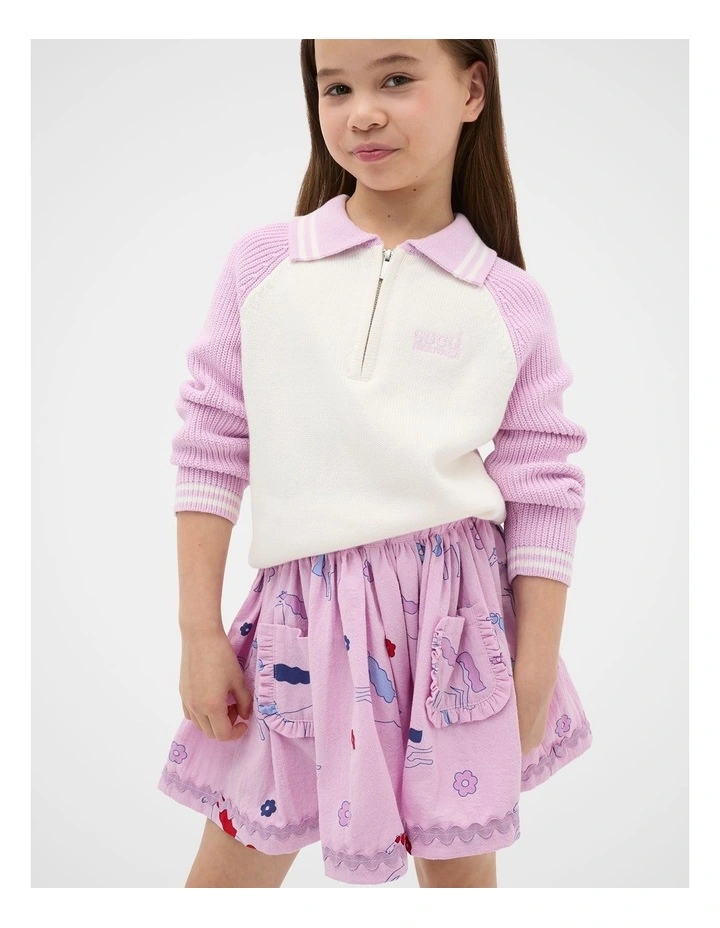 Logo Zip Jumper in Orchid image 1