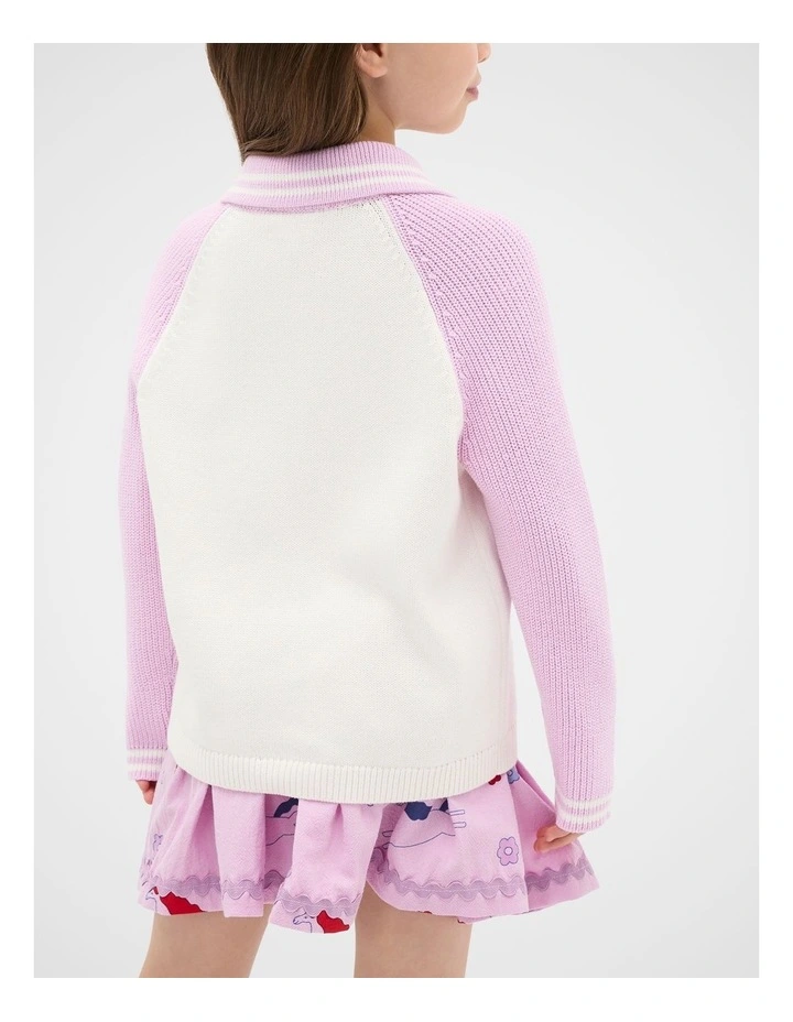 Logo Zip Jumper in Orchid image 2