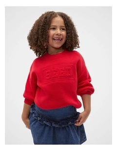 Logo Knit Sweater in Chilli Red