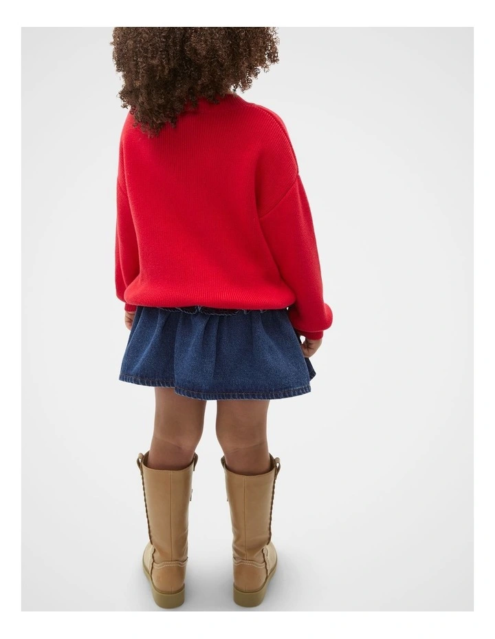 Logo Knit Sweater in Chilli Red image 2