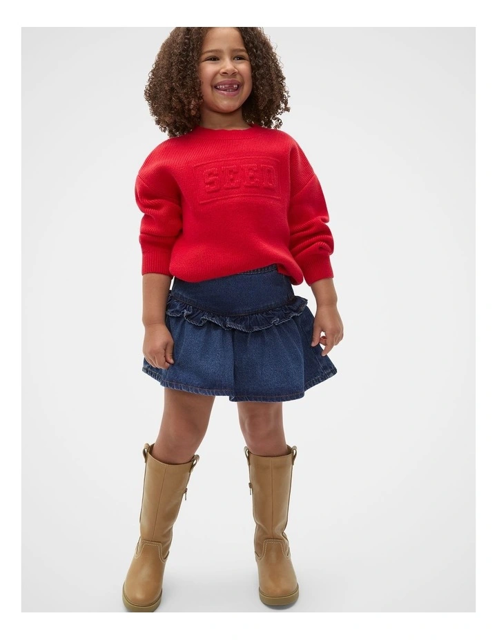 Logo Knit Sweater in Chilli Red image 3