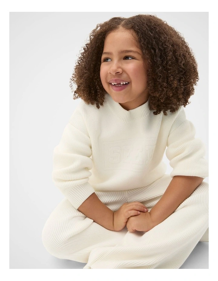 Logo Knit Sweater in Classic Cream image 1