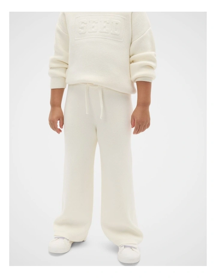 Straight Knit Pant in Classic Cream image 1