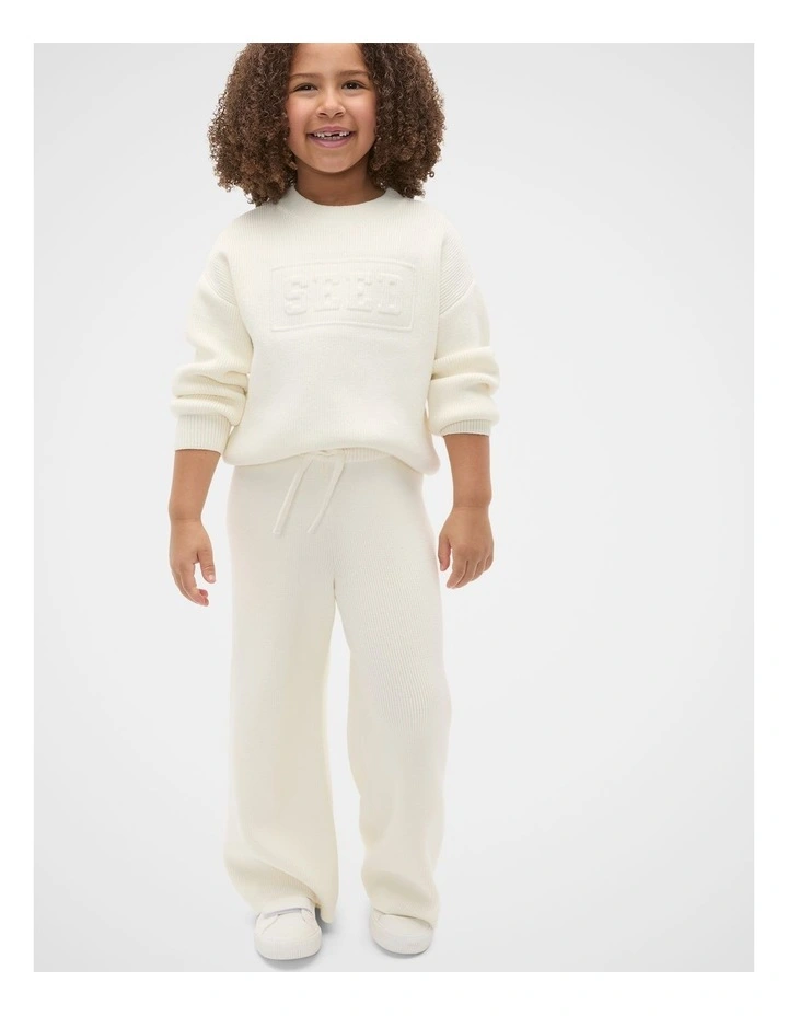 Straight Knit Pant in Classic Cream image 3