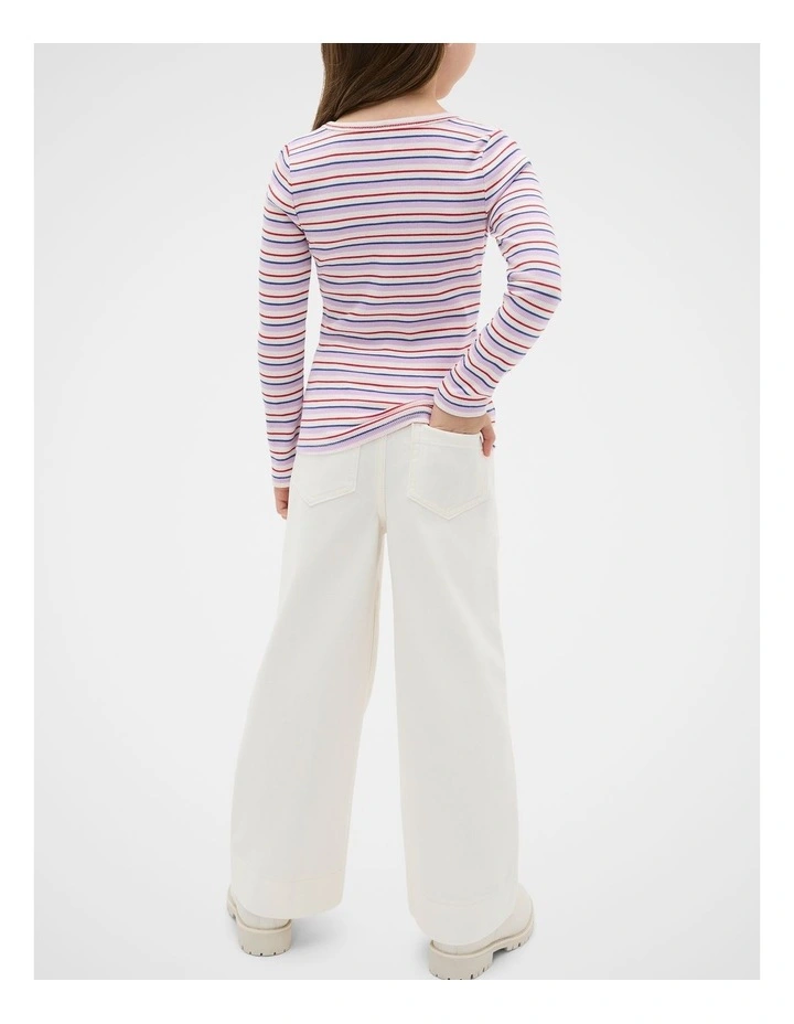 Stripe Rib Tee in Multi image 2