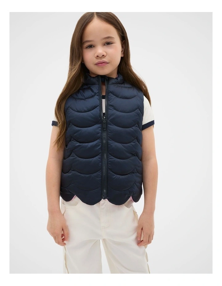 Scallop Vest in New Navy image 1
