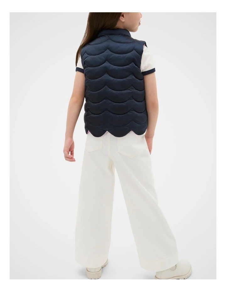 Scallop Vest in New Navy image 2