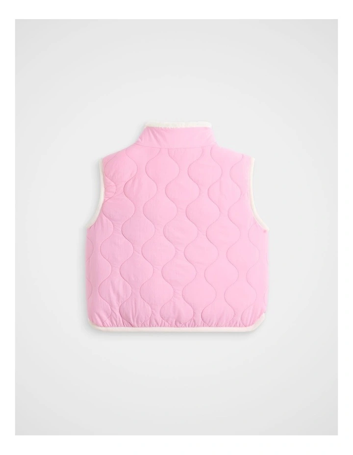 Reversible Logo Vest in Candy Pink image 3