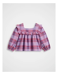 Check Frill Top in Multi