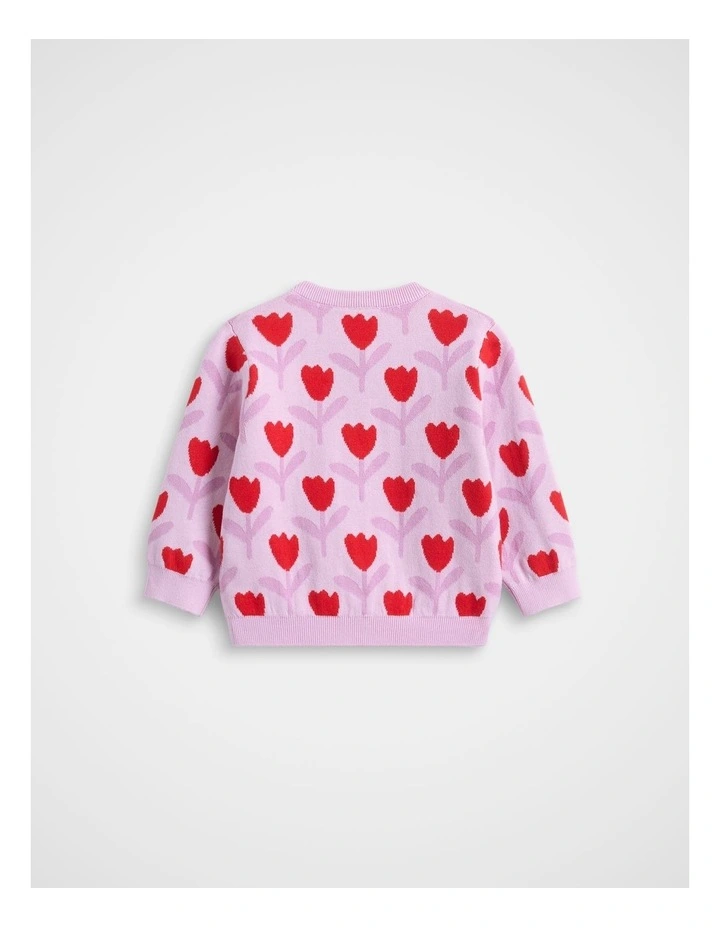 Tulip Knit Cardigan in Orchid image 2