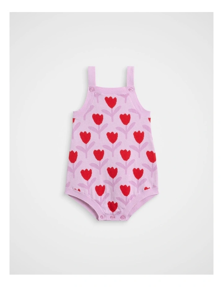 Tulip Knit Onesie in Orchid image 1