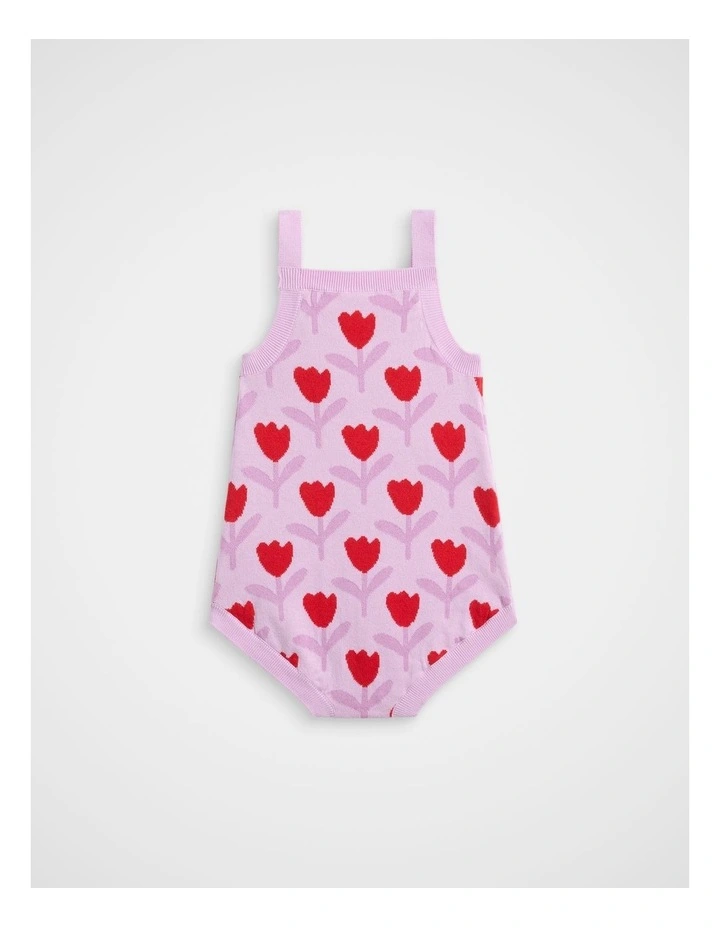 Tulip Knit Onesie in Orchid image 2